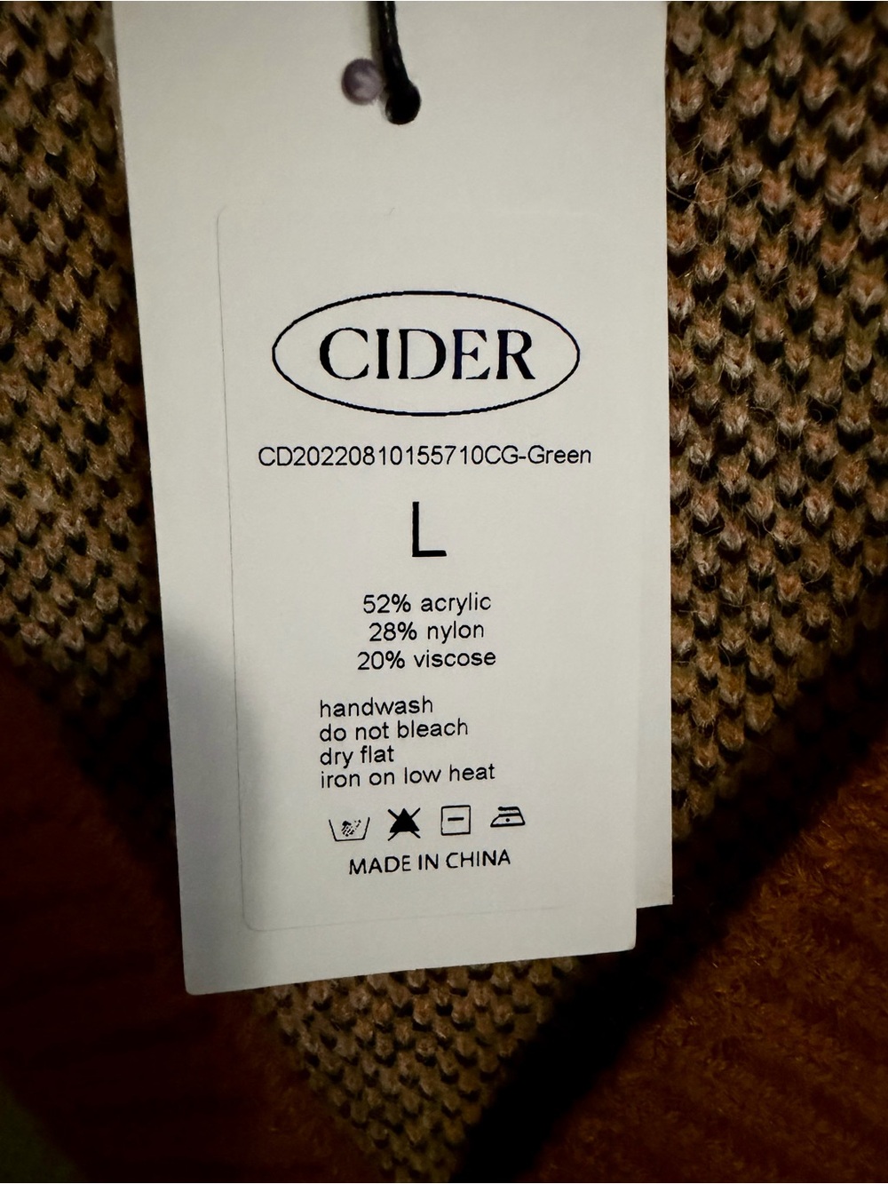 Cider Light Green & Brown Goose Print Button Front Cardigan - Picture 4 of 4